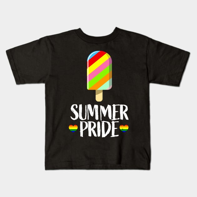 Summer Pride I Ice LGBT Pride Awareness Kids T-Shirt by holger.brandt